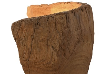 Aplică de perete din lemn de tec lucrat manual, natur, 34 x 30 x 15 cm, „Doullens” - Img 5