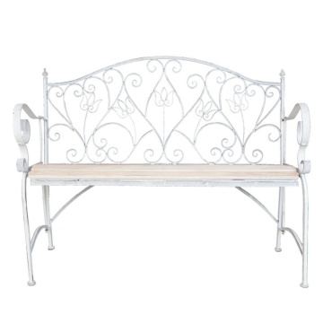 Banca de gradina, din metal, cu aspect vintage, Romance