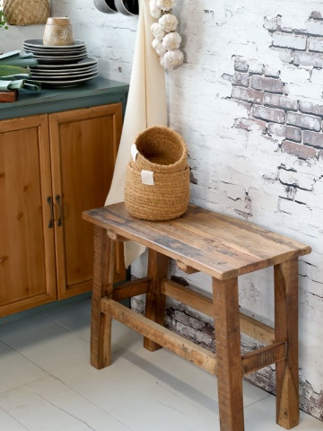 Bancă din lemn reciclat, design rustic, Grimaud - Img 4