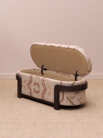 Bancheta tip cufăr cu tapițerie kilim, "Sienna" - Img 4