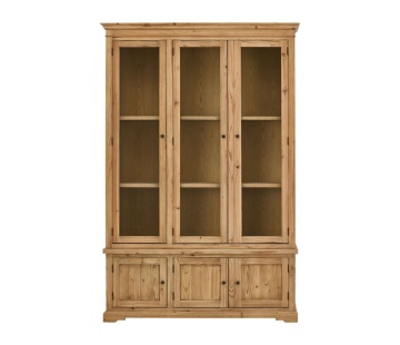 Biblioteca 6 usi, din lemn masiv de pin reciclat, aspect rustic, Abbey - Img 1