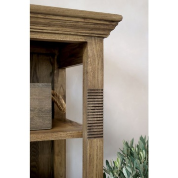 Bibliotecă cu 4 rafturi și 2 uși, finisaj natur, 135×45×196, " Marseille" - Img 4