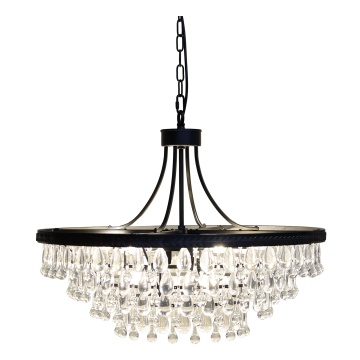 Candelabru din sticlă, cu piese în formă de picătură, 9 surse de lumină, "Versailles"