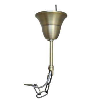 Candelabru francez din sticlă și fier, cu prisme din sticlă, finisaj alamă antichizată, H75 cm × Ø55 cm, „Versailles” - Img 9