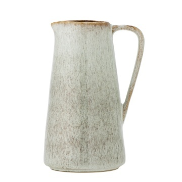 Carafă din ceramică artizanală natur cu finisaj texturat în tonuri de bej și maro, 1500 ml, 13×24 cm, „Fleur"