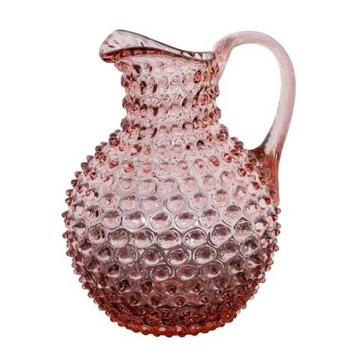 Carafa roz, din sticla, cu model, 2L, Sweet Pink