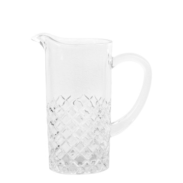 Carafă transparentă, din sticlă, cu model în relief, 1150 ml, Lorient - Img 1