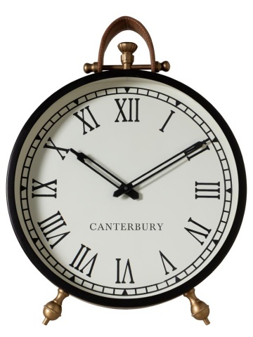 Ceas mare de masa din piele si alama , " Canterbury "