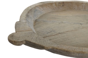Centru de masă decorativ tip piesă unică, stil natural rustic, culoare natur, din lemn de tec, „Teak” - Img 2