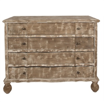 Comoda bej, din lemn masiv, aspect vintage, 4 sertare, Montauban
