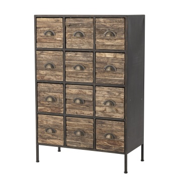 Comoda cu 12 sertare, din lemn masiv si metal, aspect industrial – Matteo - Img 4