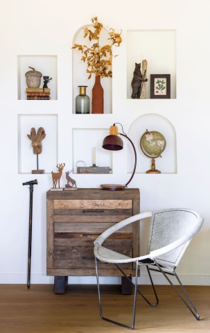 Comoda natur, din lemn reciclat, cu 3 sertare, aspect rustic, Endor - Img 8