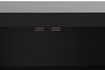 Comodă TV living din lemn, negru, cu 2 uși, 8 sertare și medalion oriental cu ramură înflorită, 51 x 130 x 26 cm, „Zenora” - Img 7