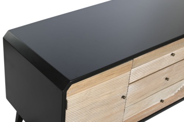 Comoda TV natur si neagra , din lemn „Rustic Charm” - Img 2