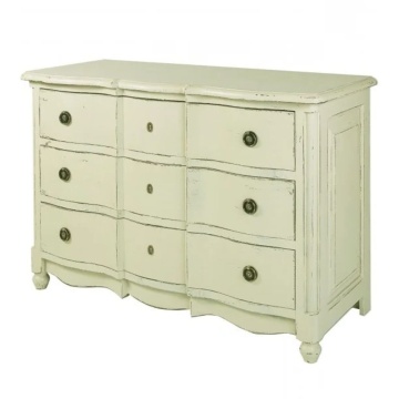 Comoda verde, din lemn de pin, cu 3 sertare, aspect vintage, Arbalette - Img 1