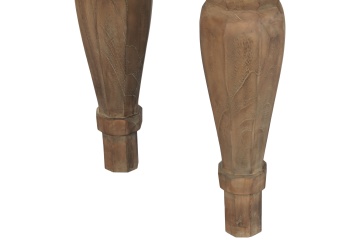Consolă hol rustică din lemn reciclat, maro, cu 4 sertare, mânere cu inel și picioare balustru cu fațete, 78 x 200 x 45 cm, „Avranches” - Img 7