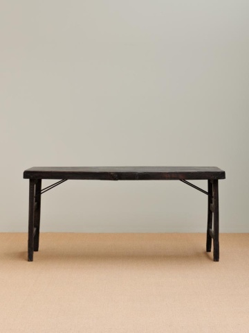Consola pliabila, din lemn de tec, aspect rustic, Agatha - Img 2