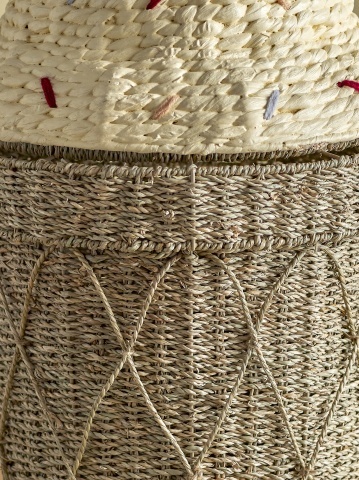 Coș depozitare pentru copii din iarbă de mare, natur, în formă de înghețată, cu capac detașabil, 40x72 cm, „Cillie" - Img 8