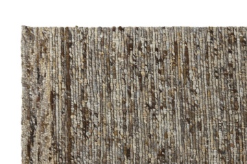 Covor din lână și bumbac țesut manual, antiderapant, maro natural, 200 x 300 cm, 2170 GSM, „Wool Cotton Carpet" - Img 3