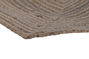 Covor din lână și iută împletit manual, maro natural, 200 x 290 cm, 2200 GSM, „Wool Jute Carpet Natural" - Img 5