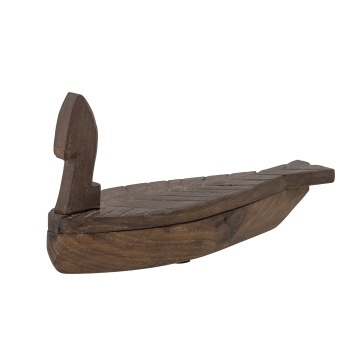 Cutie de depozitare cu capac din lemn reciclat maro, 25x5x9 cm, „Hamida”