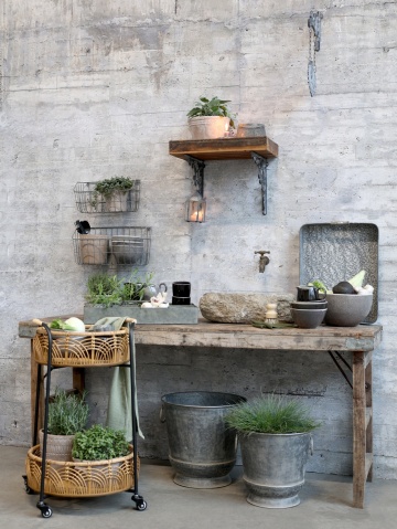 Cutie decorativă din zinc, cu 8 compartimente și mâner, aspect vintage - Img 3