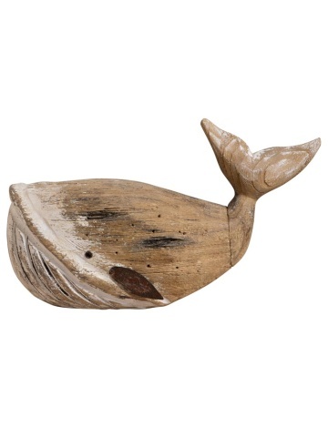 Decorațiune balenă din lemn de paulownia, H20,5 cm