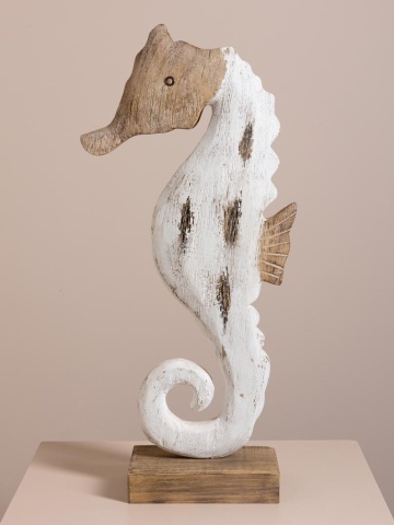 Decorațiune căluț de mare din lemn de paulownia, H63 cm - Img 2