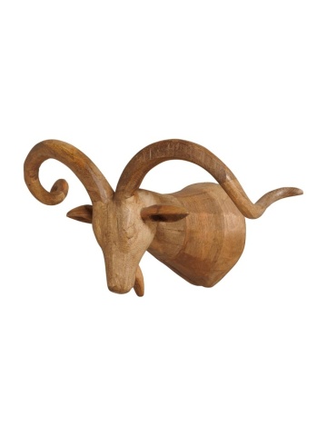 Decoratiune de perete, cap de cerb, din lemn de mango, Deer