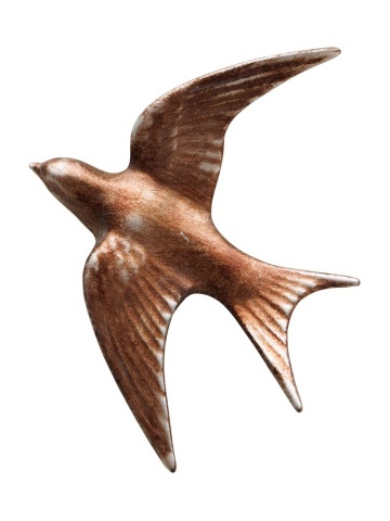 Decoratiune de perete, din rasina, in forma de randunica, Swallow