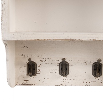 Etajeră de perete shabby chic din lemn alb cu 3 rafturi, 36x17x57cm, Sandra - Img 3