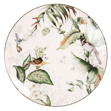 Farfurie alba, din ceramica, design pasari, Ø 20 cm, Birds
