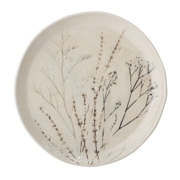 Farfurie din ceramică cu flori de câmp aplicate manual, D27,5×H3 cm, „Bea"