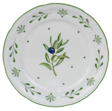 Farfurie stil Mediterraneean verde , din portelan , "Oliv" - Img 2