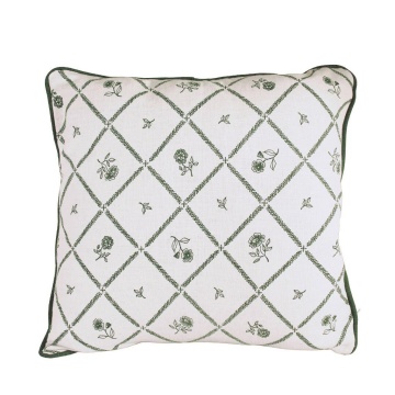 Față de pernă decorativă din bumbac organic 45x45 cm verde, „Lovisa"
