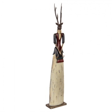 Figurină decorativă vintage cerb din metal, 17x10xH86 cm - Img 3