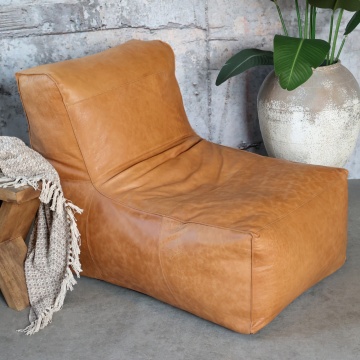 Fotoliu lounge vintage din piele naturală cognac, „Armagnac” - Img 2