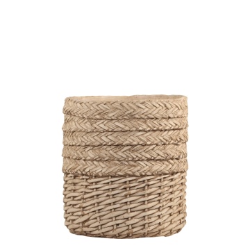 Ghiveci decorativ Corte din ciment, cu model împletit, H 24,5 cm - Img 1