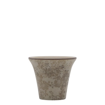 Ghiveci din ceramica, cu motive florale, D12cm, Melun