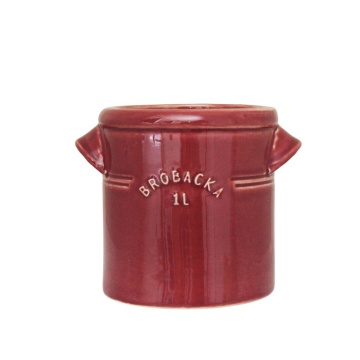 Ghiveci din ceramică glazurată manual 1L burgundy, „Brobacka”