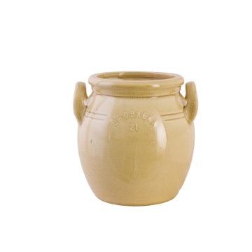 Ghiveci din ceramică glazurată manual 2L galben înalt, „Brobacka"