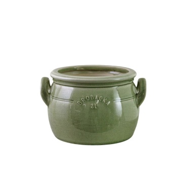 Ghiveci din ceramică glazurată manual 2L verde, „Brobacka"
