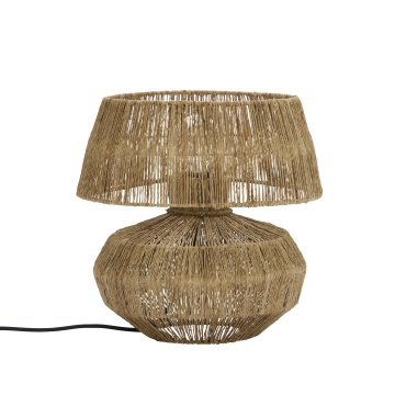 Lampă de masă din iută împletită manual, D38×H39 cm, „Raja"