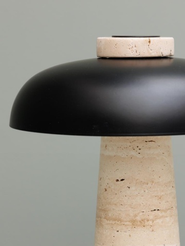 Lampa de masa, din piatra cu abajur din metal, Dune - Img 4