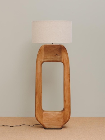 Lampadar din in si lemn de mango, Masai - Img 2