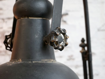 Lampadar negru din metal, handmade, Factory - Img 3