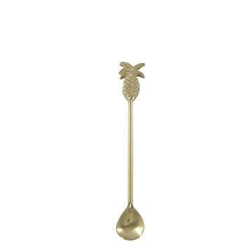Lingurita desert, din otel inoxidabil si alama galvanizata, H19cm, Pineapple