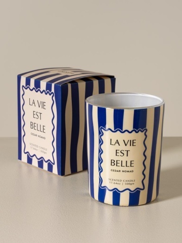 Lumânare albastră «La vie est belle» – parfum de cedru nomad - Img 3
