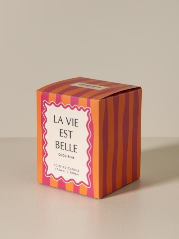 Lumânare roz «La vie est belle» – parfum de cocos - Img 5
