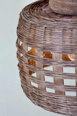 Lustra împletita manual din rattan si rachita, D31 cm - Img 6
